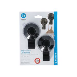 InterDesign 2-Piece Single Hook with Suction Lock Black InterDesign 2-Piece Single Hook with Suction Lock Black